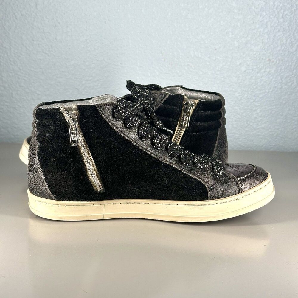 P448 Shoes Womens Size EU 36 / US 6 Black Skate Boster Mid Top Sneaker - Picture 6 of 14